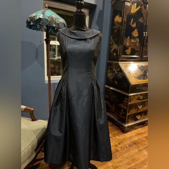 Talbots Dresses & Skirts - Vintage Classic Navy Fit-and-Flare Dress with Cowl Neck. Very Audrey Hepburn 6